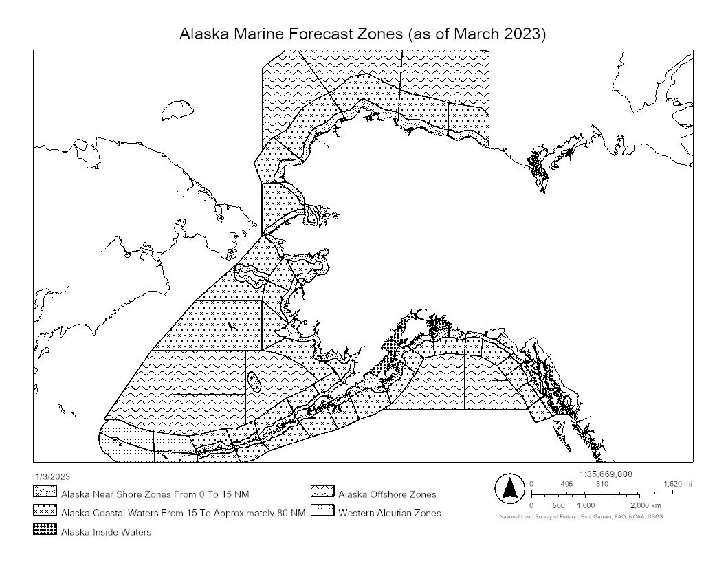 Statewide Map of the New Alaska Marine Zones