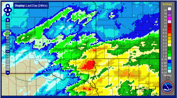24 Hour Rainfall Amounts Through 945 am Tuesday