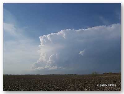 Picture of cumulonimbus cloud which produced the tornado in northeast Kingsbury County.  Click image to enlarge.