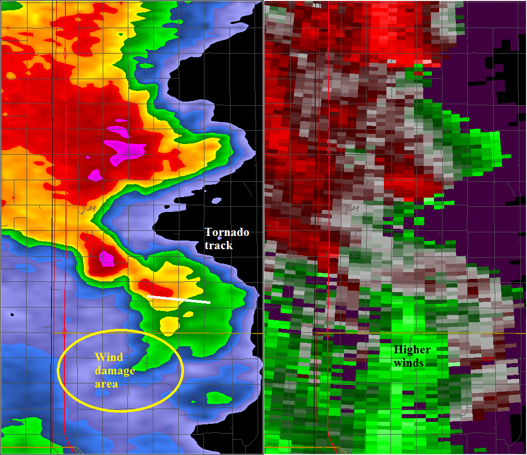 Radar image of the storm that produced the Spink SD tornado