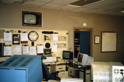 Inside the Huntsville WSO, after responsibilities were transferred to Birmingham, and before the new forecast office was opened.