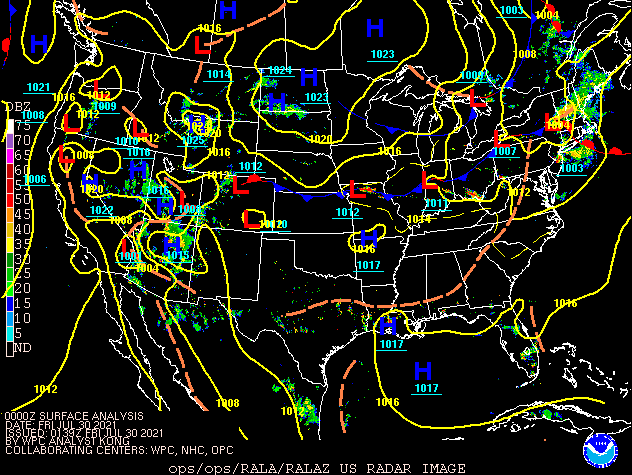 Environment - Surface Map at 8 PM EDT