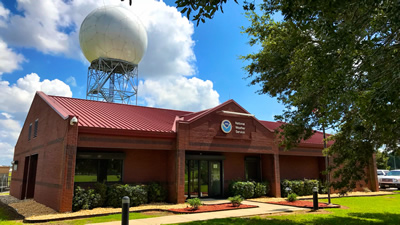 Radar tower behind the Mobile NWS Office