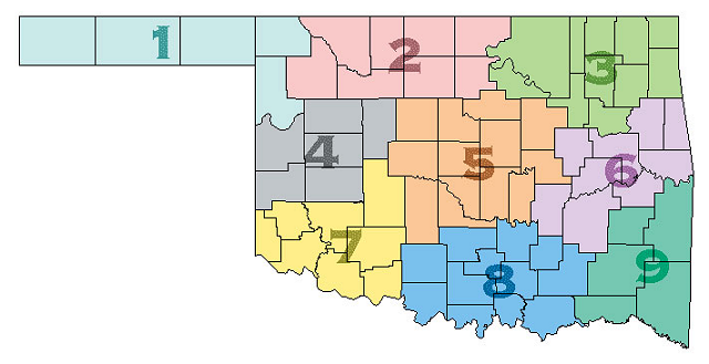Oklahoma Climate Division Map