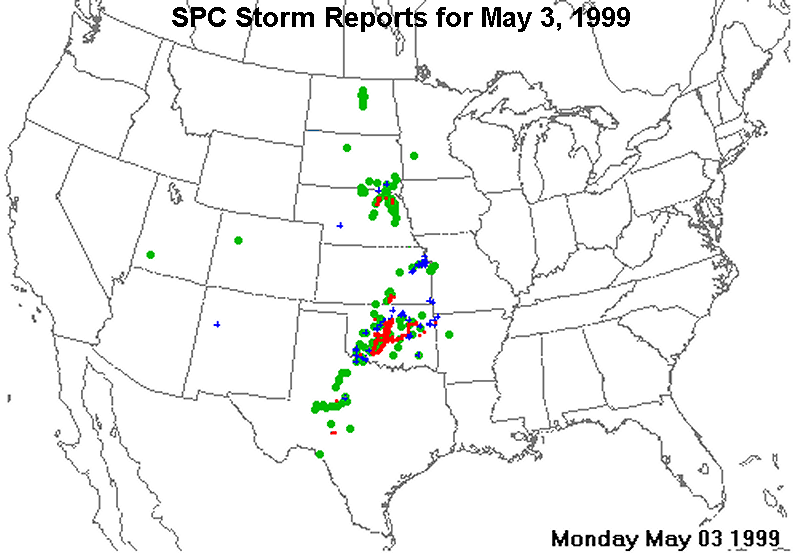 SPC Storm Reports for May 3-4, 1999
