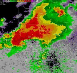 KTLX Radar Images in Oklahoma County, 1000pm-1110pm CDT, May 9, 2003 