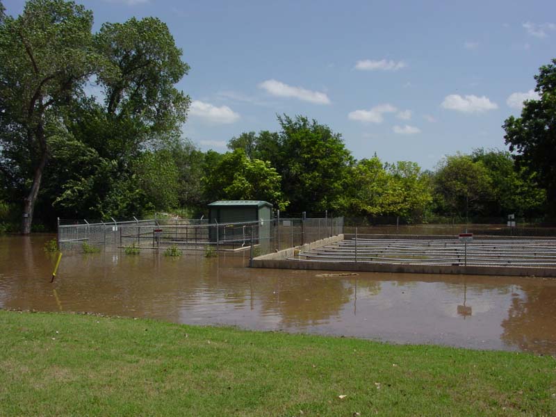 Flooding at a trailer park near the dam.