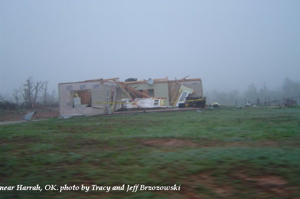 Home damaged near Harrah, OK