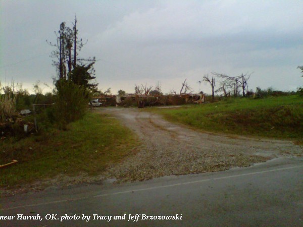 Home damage near Harrah, OK