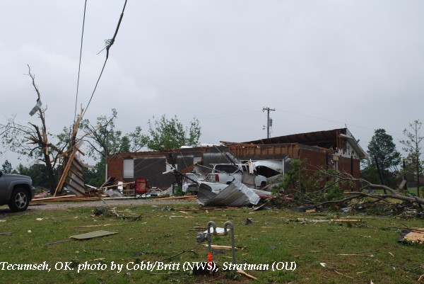 Home damage in Tecumseh, OK