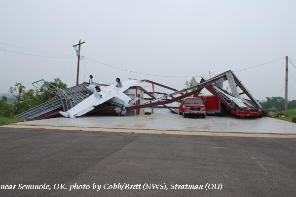 Damage near Seminole (OK) airport.
