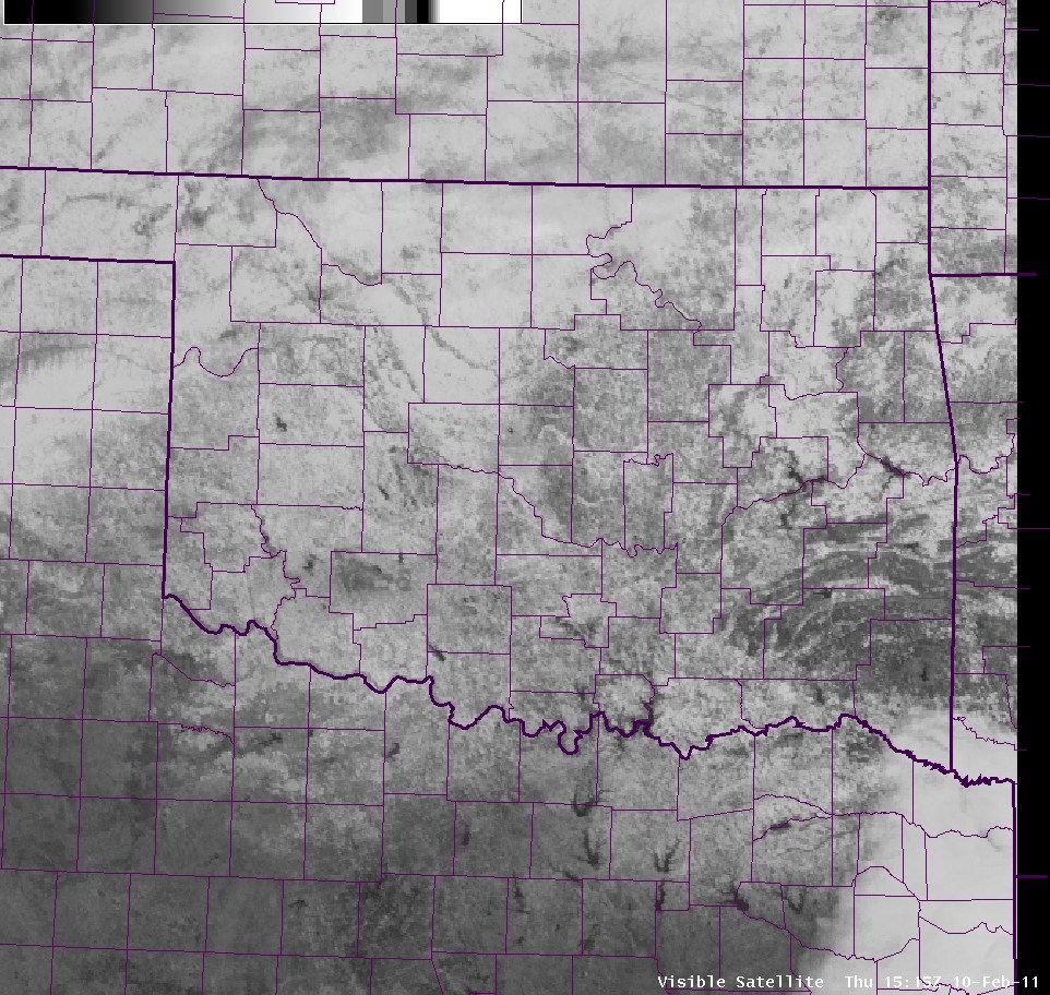 Visible Satellite Image at 915 AM CST on February 10, 2011