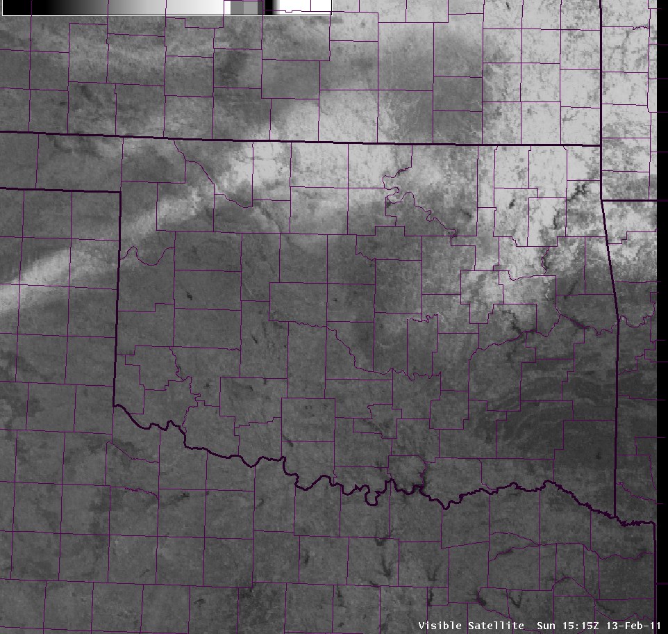 Visible Satellite Image at 915 AM CST on February 13, 2011