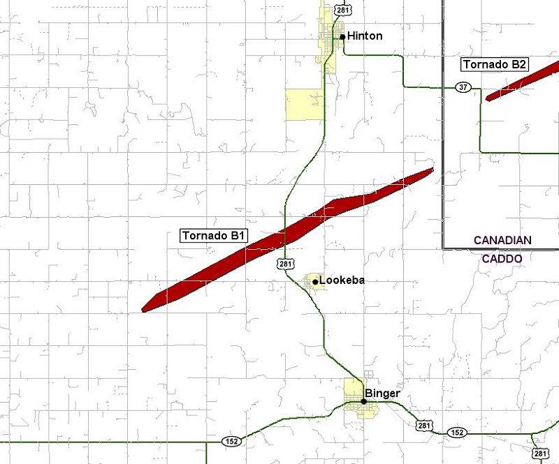 Preliminary Tornado Track for the Lookeba Tornado of May 24, 2011
