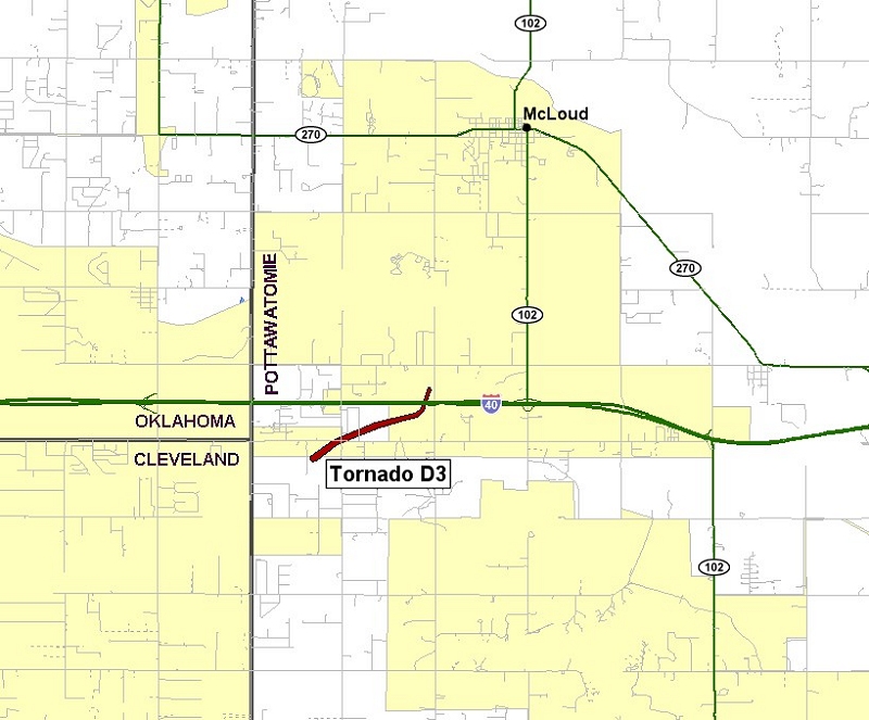 Preliminary Tornado Track for the the McLoud Tornado of May 24, 2011