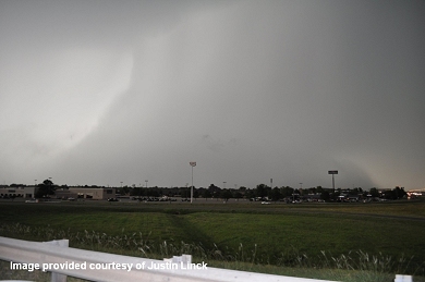 Photo of wet downburst in Norman, OK on June 14, 2011
