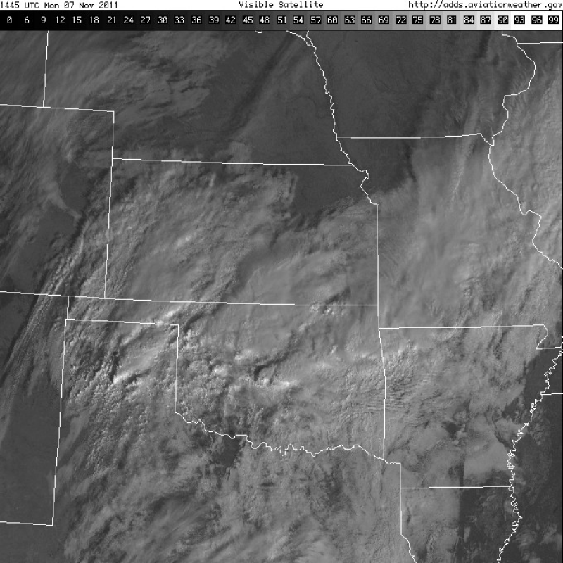 Visible Satellite Loop from 8:45 AM-5:15 PM CST on November 7, 2011
