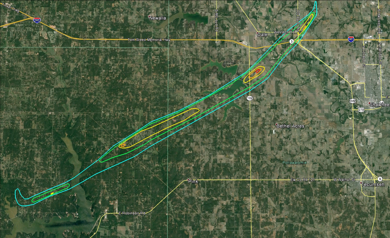 EF Scale Damage Contours of the May 19, 2013 Lake Thunderbird-Shawnee, OK Tornado