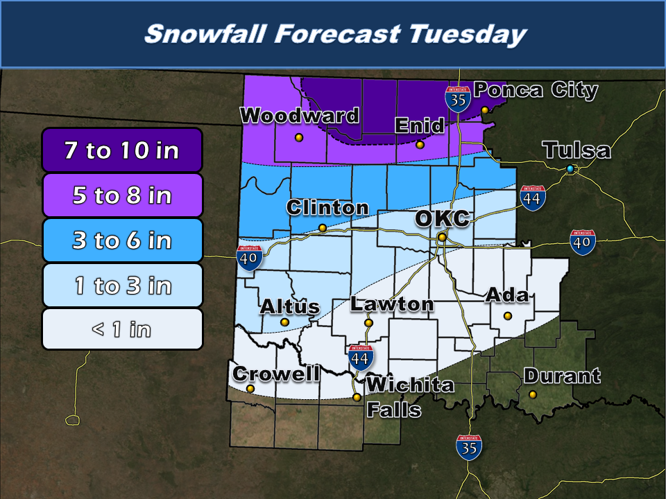 Snow, Sleet and Ice Accumulation Forecast for the NWS Norman Forecast Area Issued at 2:11 PM CST on 2/03/2014