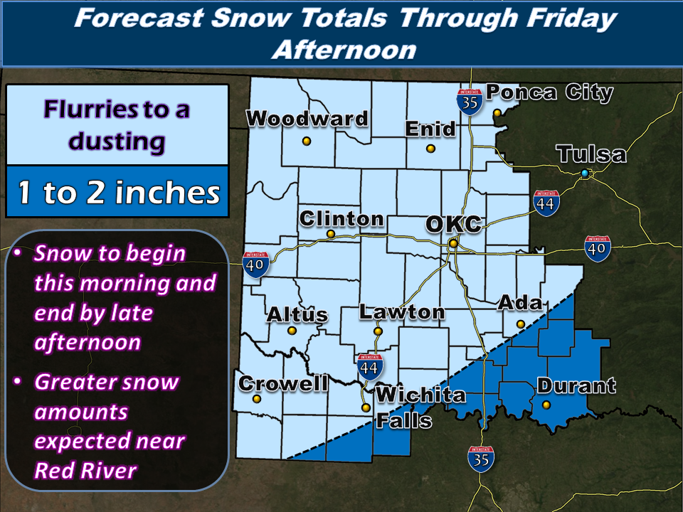 Snowfall Accumulation Forecast for the NWS Norman Forecast Area Issued at 3:42 PM CST on 2/06/2014