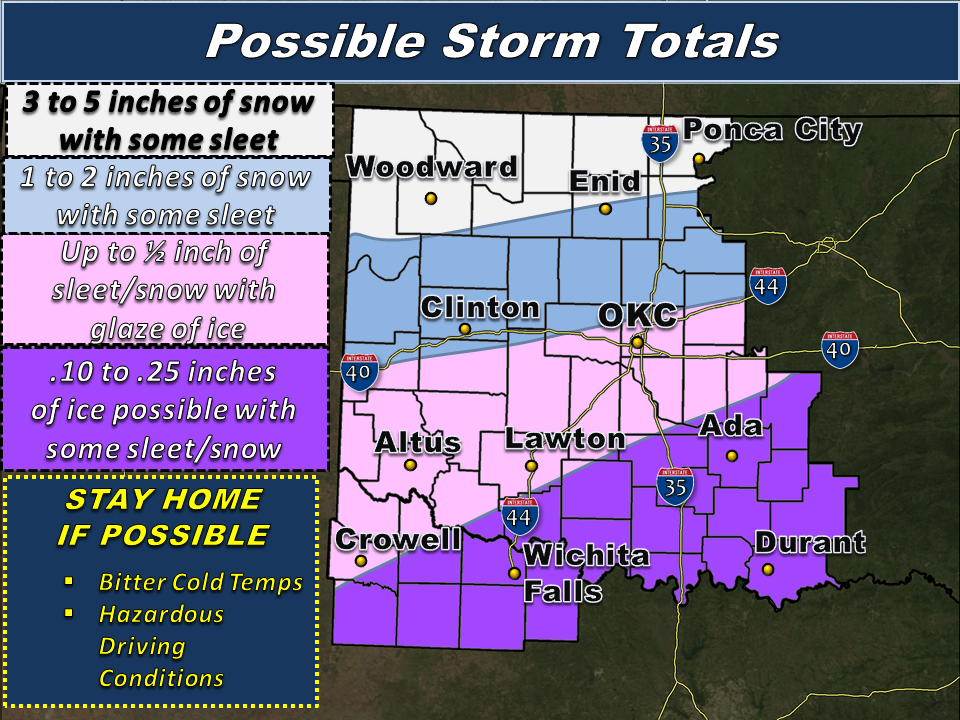 Snowfall Accumulation Forecast for the NWS Norman Forecast Area