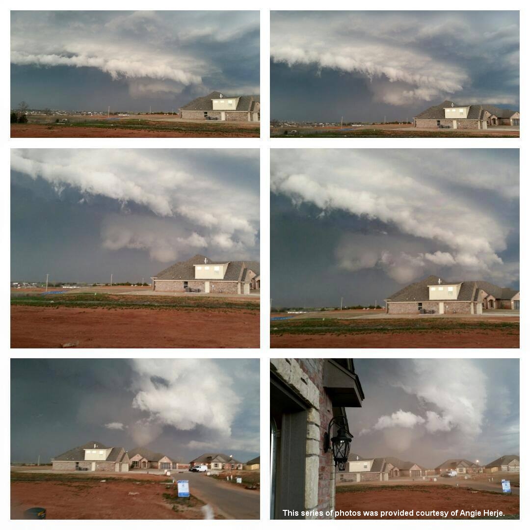 Photo series of a tornado that moved through SW OKC and Moore, OK on 3/25/2015.