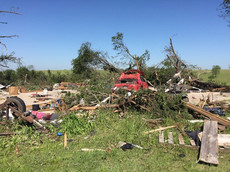 May 9, 2016 Katie, Oklahoma tornado damage photo