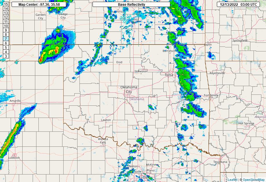 Regional Radar Loop from 9:00 pm CST on December 12, 2022 to 12:00 pm CST on December 13, 2022