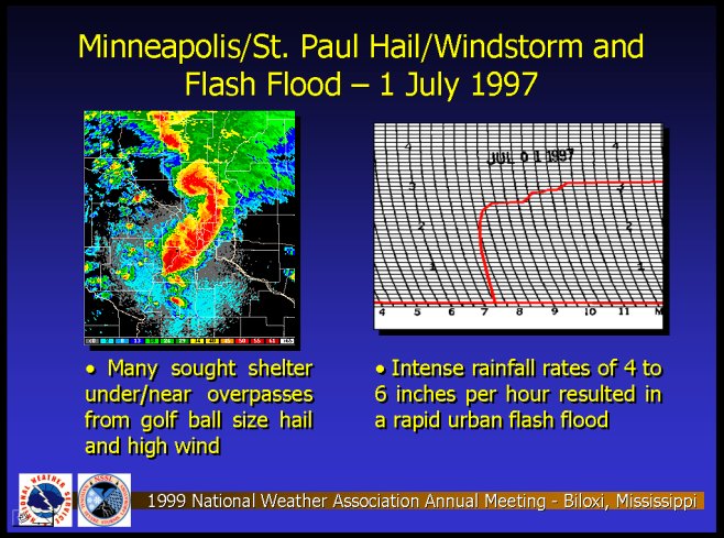 Minneapolis/St. Paul, Minnesota Hailstorm and Flash Flood of 1 July 1997