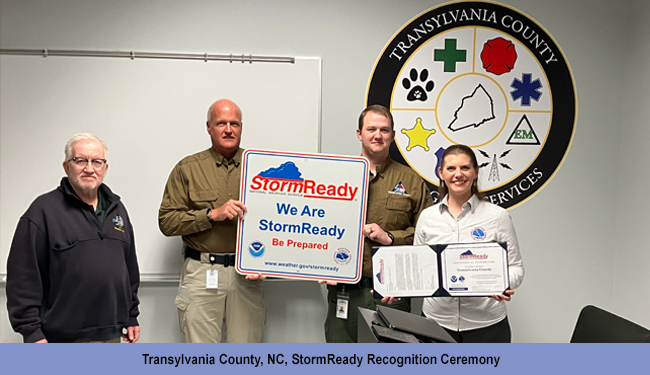 Transylvania County, NC, StormReady Recogntion Ceremony